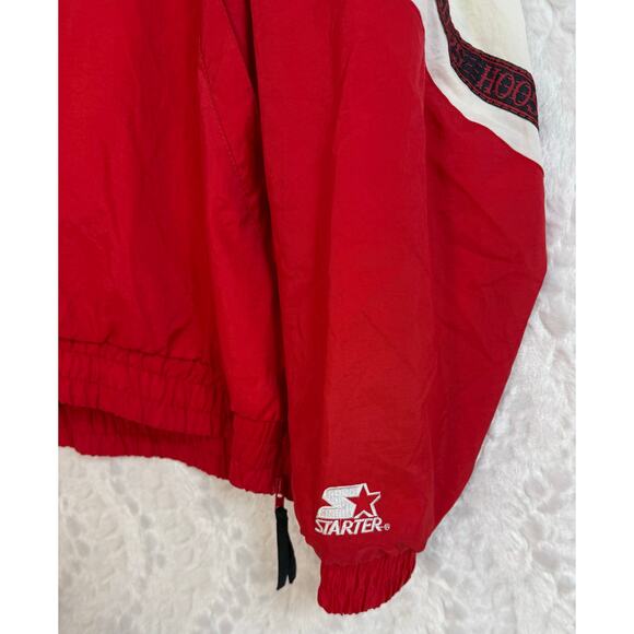 VTG 90s STARTER NCAA University Indiana HOOSIERS Logo Stripe 1/4 Zip Pullover XL - Picture 6 of 16